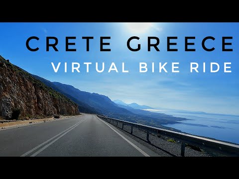 30 minute Indoor Cycling Videos With Music | Virtual Bike Ride | Around The Greek Island of Crete 4K