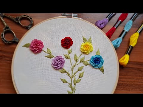 Easy Brazilian Rose Embroidery | Hand Embroidery for Beginners