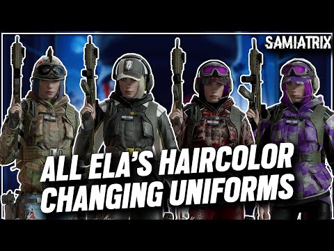 All ELA'S Haircolor Changing Headgear & Uniforms - Rainbow Six Siege