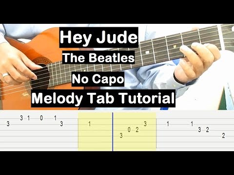 Hey Jude Guitar Lesson Melody Tab Tutorial No Capo Guitar Lessons for Beginners