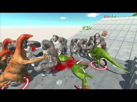 GORO ARMY on the Ramp vs DINOSAUR Army - Animal Revolt Battle Simulator