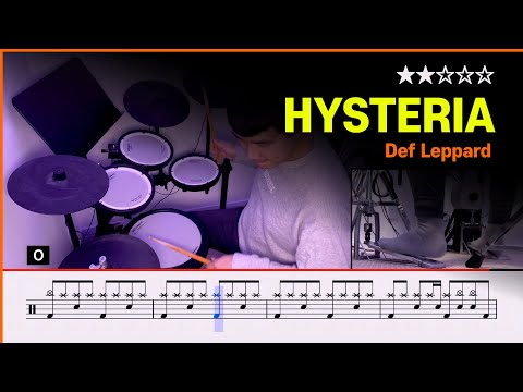 [Lv.04] Hysteria - Def Leppard (★★☆☆☆) Pop Drum Cover with Sheet Music