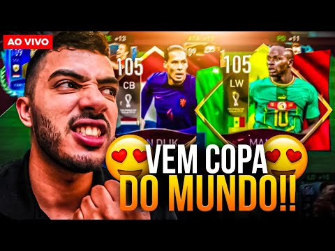 VEM COPA DO MUNDO! 😱 LIVE DO MELHOR EVENTO DA HISTÓRIA DO FIFA MOBILE 🔥 | SORTEIO CARTA 105+ DA COPA