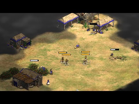 Drush into Feudal Age Man at Arms & Skirmisher Push