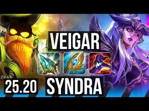 VEIGAR vs SYNDRA (MID) | 11/1/4, Dominating | KR Master | 25.20