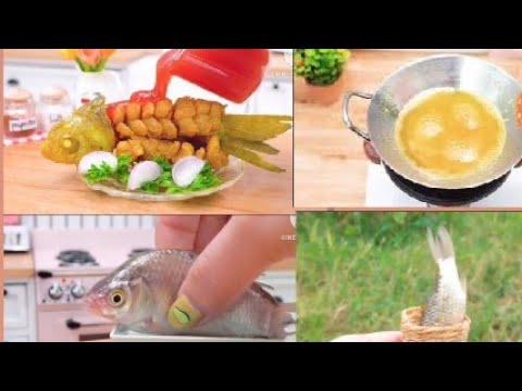 Yummy Miniature Blooming Fish Fried Recipe 🐟 Cooking Mini Food In Miniature Kitchen - ASMR Video