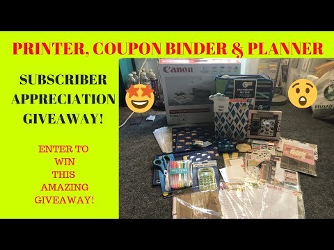 CONTEST CLOSED!!! Printer, Extreme Coupon Binder & Planner Subscriber Appreciation Video