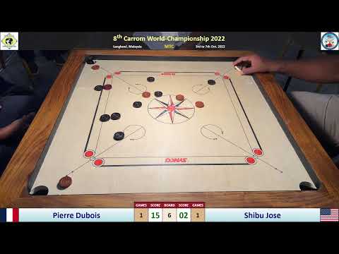 8th World Carrom Championship - Men Team Championship - USA Vs France - Shibu Jose Vs Pierre Dubois