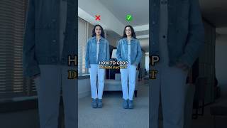 HOW TO CROP DENIM JACKET😍 #youtubeshorts #shortvideo #shortfeed