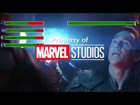 Thor, Loki & Hulk Vs Thanos Final Battle.... with Healthbars [HD]