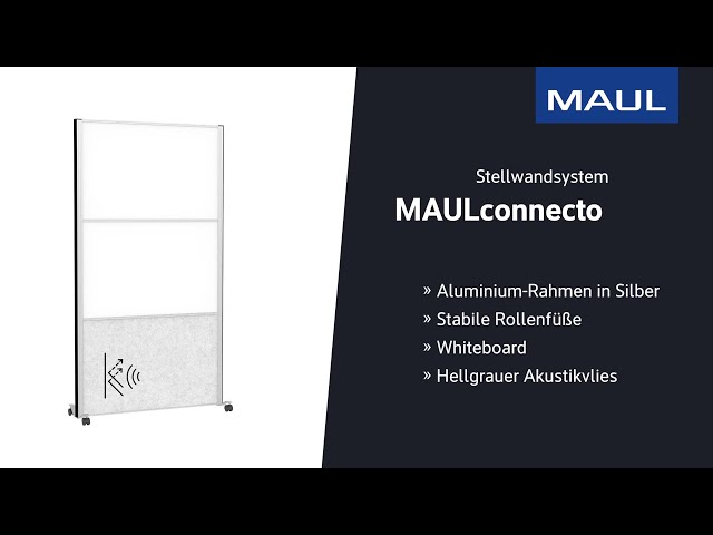 Video teaser for Stellwandsystem MAULconnecto - 2x Whiteboard, hellgrauer Akustikvlies - 9623195