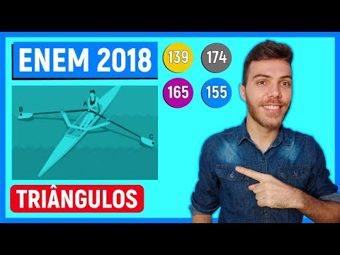 🛑TRIÂNGULOS - 139 Enem 2018 -  O remo de assento deslizante é um esporte que faz uso de um barco