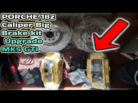 How to Install PORCHE 18z 17z Caliper to Stage 3 Mk5 Golf GTI |Big Brake Kit Upgrade |$300 usd.