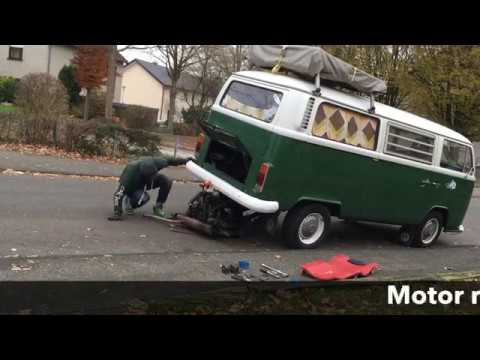 Krass! Auf offener Straße - VW T2 Bulli Motorausbau