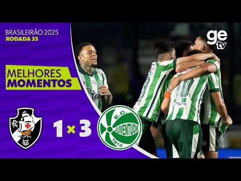 Gols e lances de Vasco da Gama x Juventude-RS
