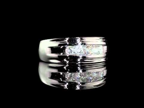 Men's Diamond Wedding Band 1/2 Carat in 10K White Gold
