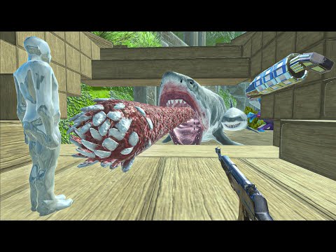 FPS SURVIVE ALONE IN RUINS UNDER WATER WITH DEADLY MUTANT MEGALODON- Animal Revolt Battle Simulator