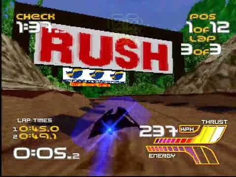 Wipeout XL - 100% Speed run in 1h04m38s (World Record)