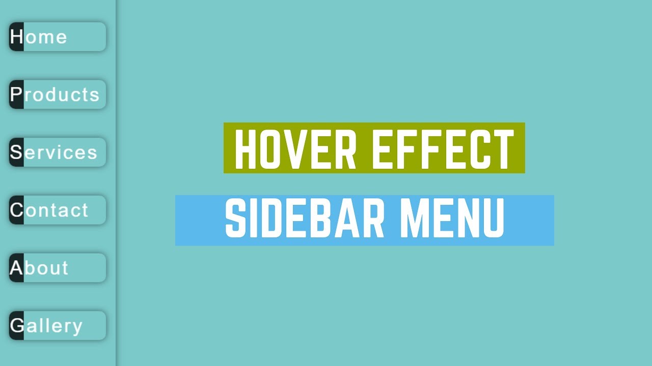 How to make hover effect Side Menu from Scratch