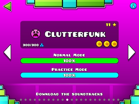 Geometry Dash Walkthrough - Level 11 (Clutterfunk) [ALL COINS]