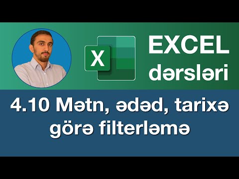 Excel dərsləri -4.10 Exceldə mətnə, rəqəmə, tarixə görə filterləmə | Gelişmiş Filtreleme Seçenekleri