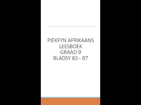 AFRIKAANS GRAAD 9: 13 Mei 2020 - periode 1 (13091)