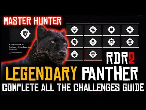 HOW TO COMPLETE ALL MASTER HUNTER CHALLENGES IN RED DEAD REDEMPTION 2  | LEGENDARY PANTHER GUIDE