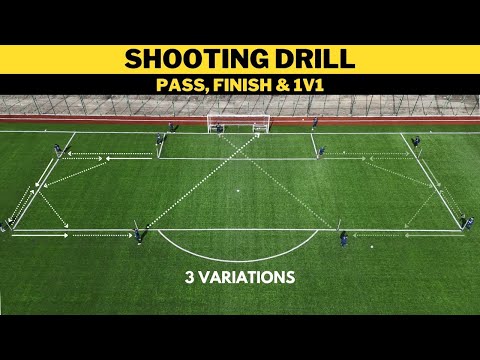 Shooting Drill | Pass, Finish & 1v1 | 3 Variations | Football/Soccer Training
