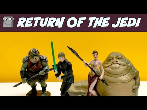 STAR WARS RETURN OF THE JEDI Figurine Play Set Disney Luke Skywalker C3PO Jabba The Hut Video
