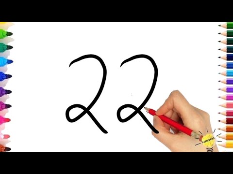 Como desenhar sapo com número 22 | HOW TO DRAW A CUTE FROG BY NUMBER 22 STEP BY STEP FOR BEGINNERS