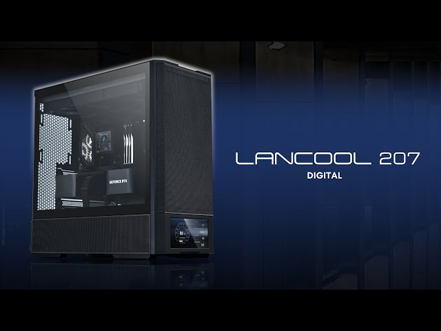 ليان لي كيس كمبيوتر لانكول 207 ديجيتال ميد تاور مزود بشاشة 6 انش, 4 مراوح - أسود