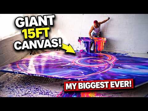 ODDLY SATISFYING GIANT 15FT Spin Painting | My Biggest Piece Ever!