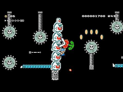 ★Scary Blue Platforming 2★ by d101 🍄 Super Mario Maker 2 #aio 😶No Commentary