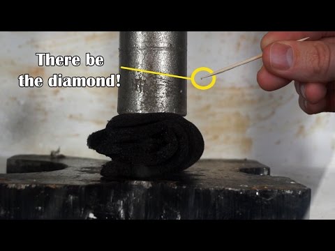 Can I Turn Graphite To Real Diamond With Hydraulic Press? (April Fools Joke “diamond” in microwave)