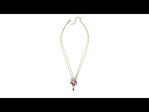 Rarities Ruby   White Zircon Vermeil 16" Drop Necklace