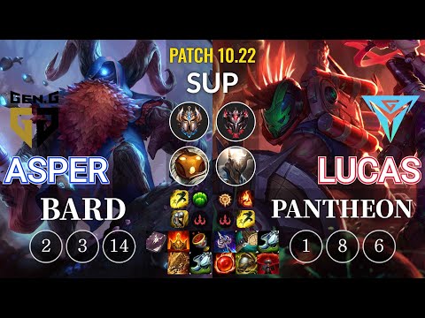 GEN Asper Bard vs IGY Lucas Pantheon Sup - KR Patch 10.22