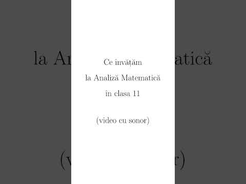 #shorts Ce învățăm la Analiză Matematică în clasa 11?
