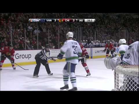 Kevin Bieksa tying goal Feb 19 2013 Vancouver Canucks vs Chicago Blackhawks NHL Hockey