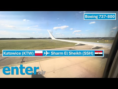 TAXI | TAKE OFF | LANDING | Enter Air Boeing 737-800 OM-LEX Katowice KTW ✈ Sharm El Sheikh SSH | 4K