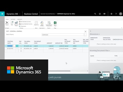 How to work with journals in Dynamics 365 Business Central