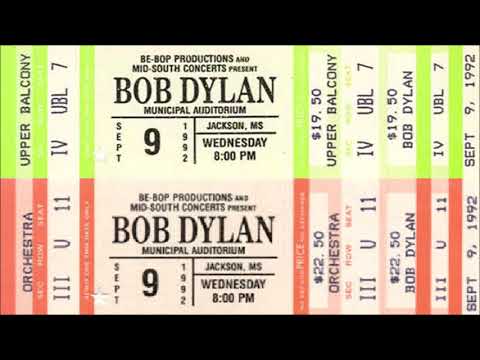 Bob Dylan 1992 Late Summer Tour Of US And Canada - Jackson, MS USA   9th September 1992