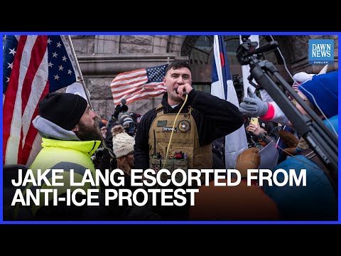 Conservative Influencer Jake Lang Escorted Away From Anti-ICE Protest In Minneapolis