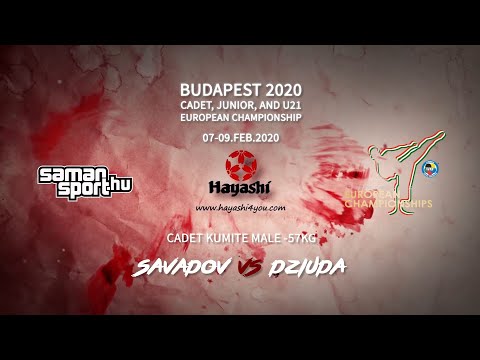 Karate WKF 2020 Budapest - Savadov Farid vs Dziuda Dominik - Cadet Kumite Male -57kg Final