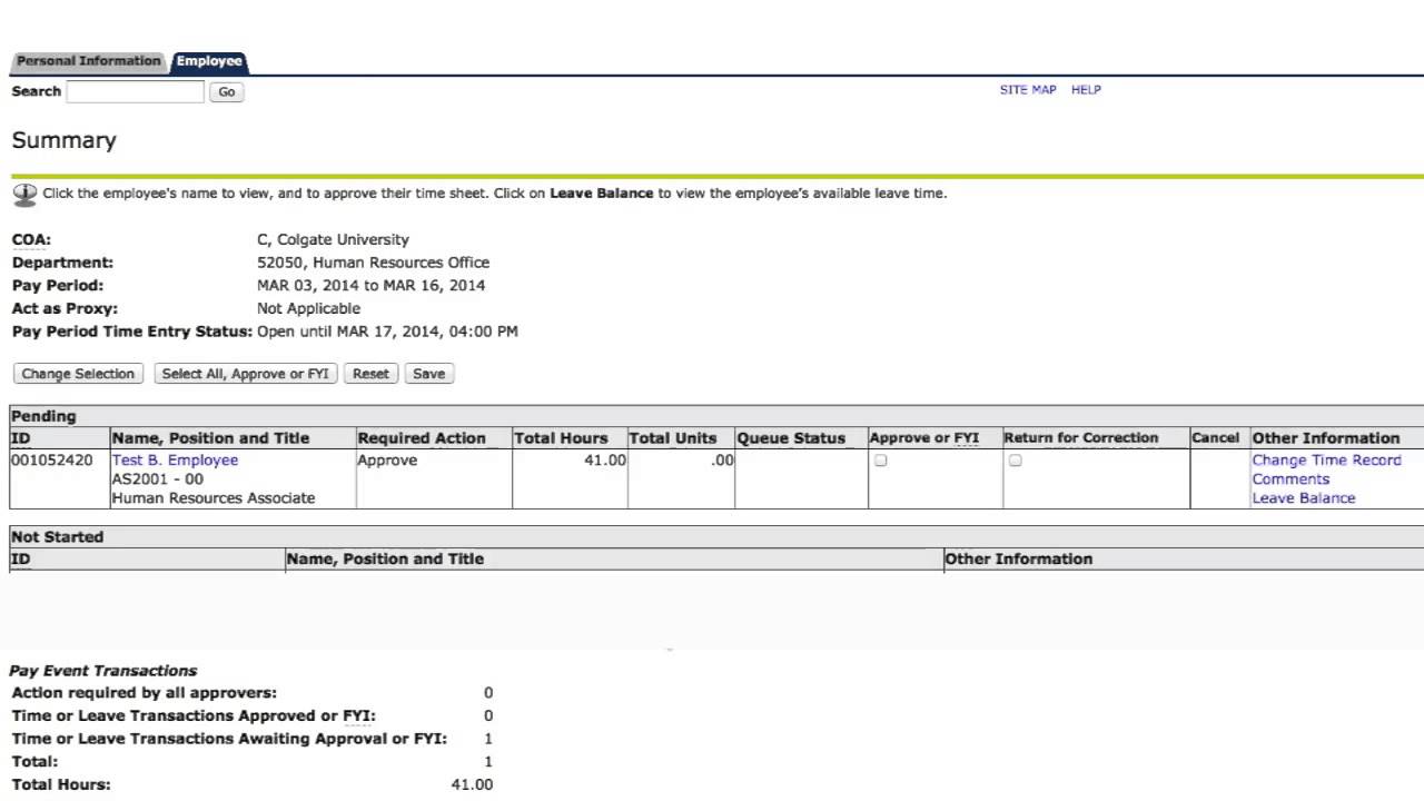 Web Time Entry - Supervisor Overview