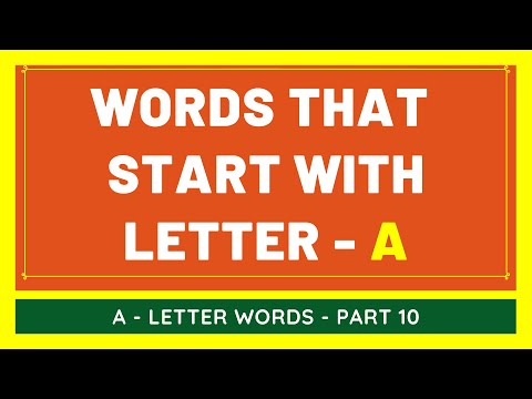 #10 NEW Words That Start With A | List of Words Beginning With A Letter [VIDEO]