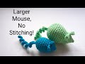 Crochet Cat Toy, Crochet Mouse, Crochet Bigger Mouse Cat Toy #whattocrochetwithcotton