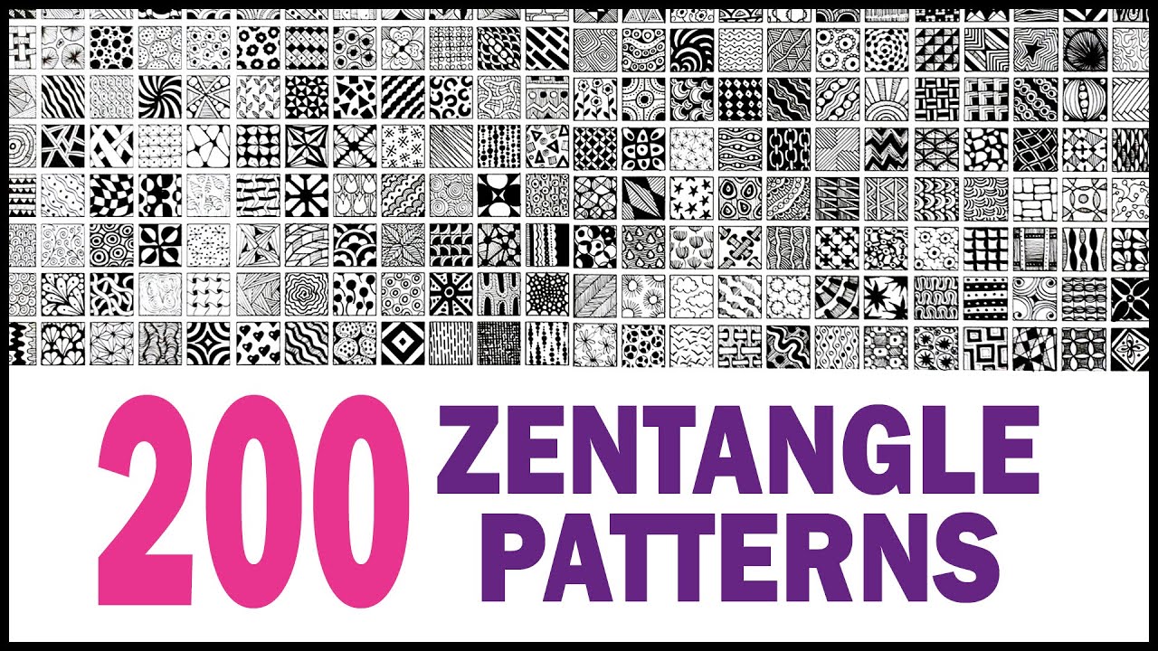 200 Zentangle Patterns ✺ 200 Doodle Designs ✺ 200 Mandala Creations