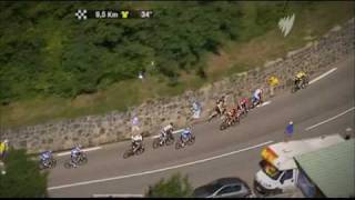 preview picture of video '2008 Tour de France Alpe d'Huez Aussie running with riders'