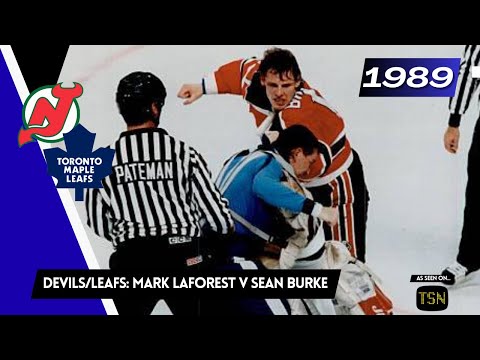 1989-90 - Devils @ Maple Leafs - Sean Burke vs Mark Laforest