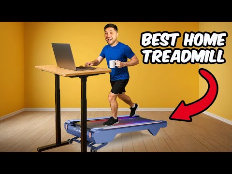 UREVO CyberPad Smart Walking Pad with 14% Auto Incline, Brushless Motorized Under Desk Treadmill for Home Office Fitness, Elegant Speed Lights, Spacious Surface, AI-Powered App,Black video review thumbnail